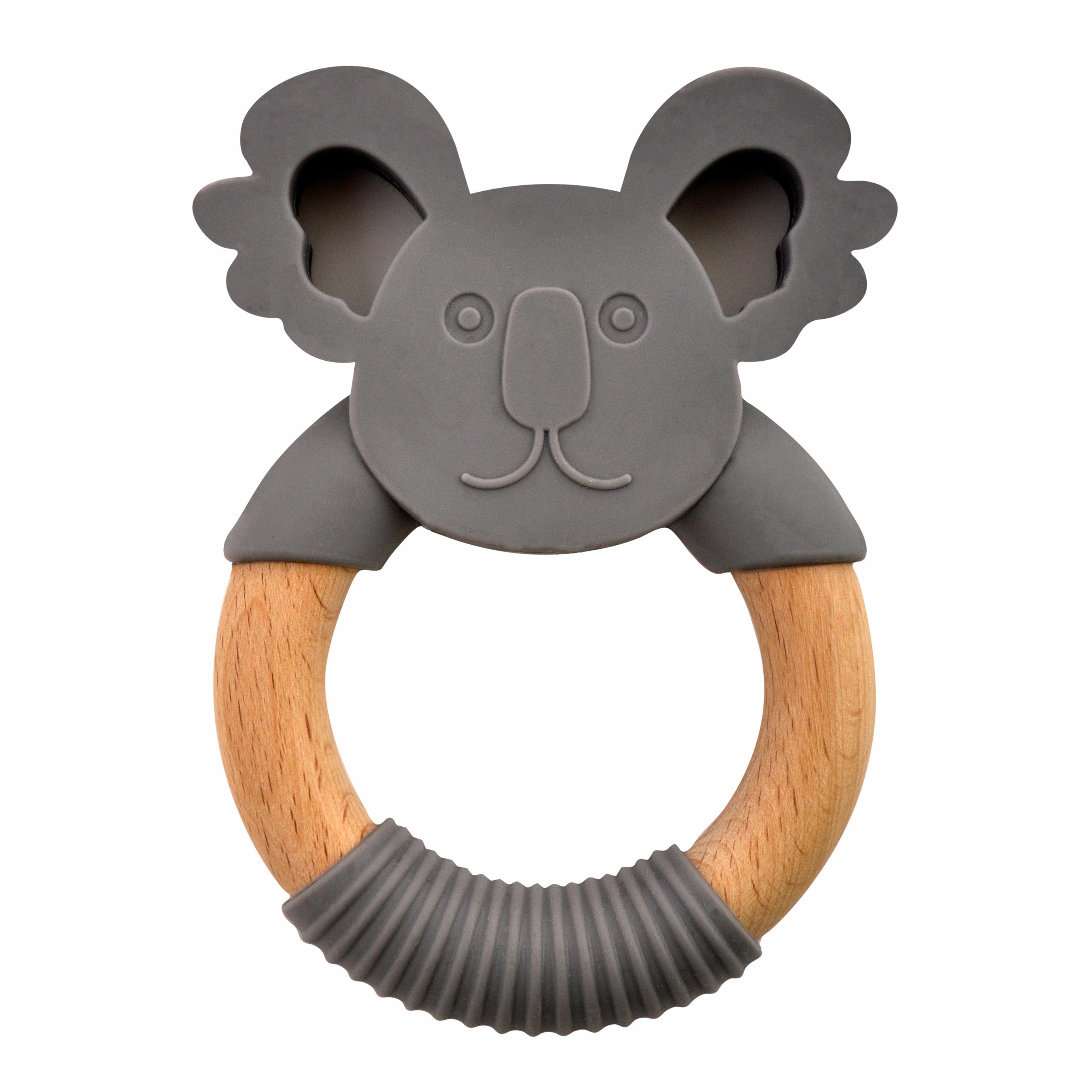Baby Silicone Animal Teething Ring - Grey Koala